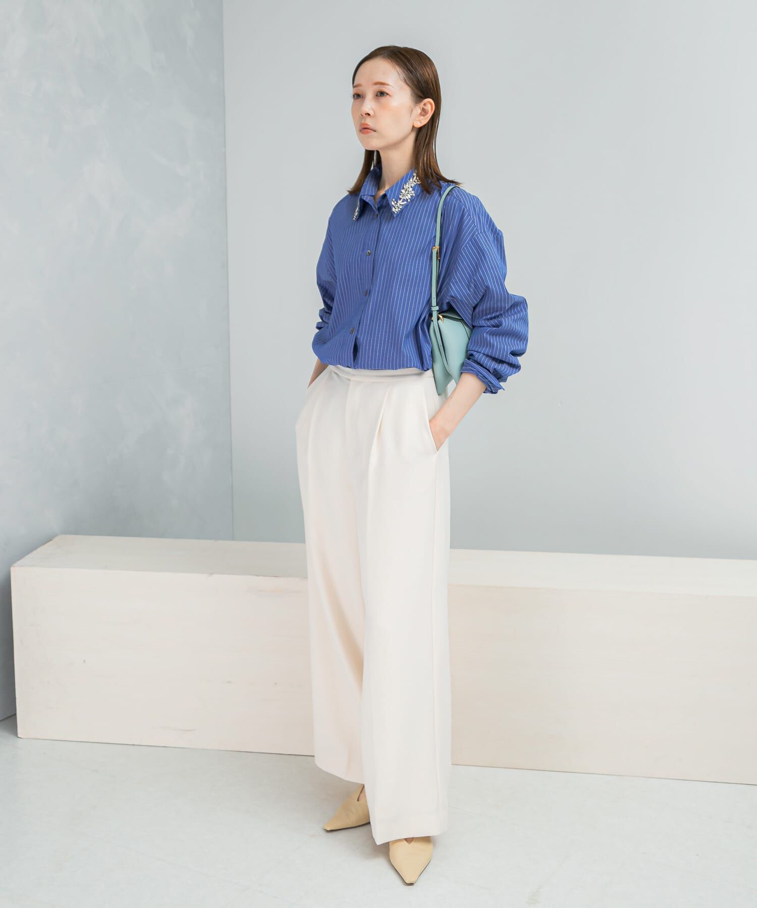 URBAN RESEARCH ROSSO「2WAYビジュー付オーバーシャツ」|シャツ・ブラウス|