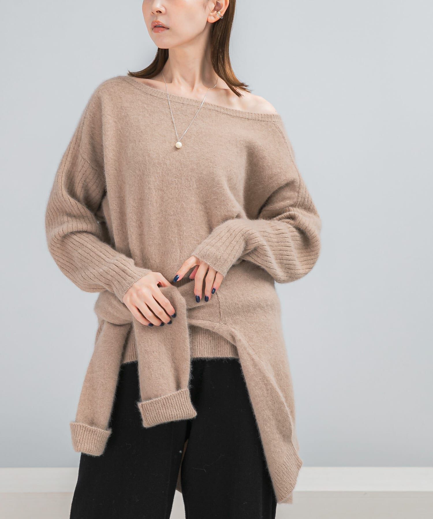 URBAN RESEARCH ROSSO「エアリーニット2WAYネックプルオーバー」|ニット・セーター|