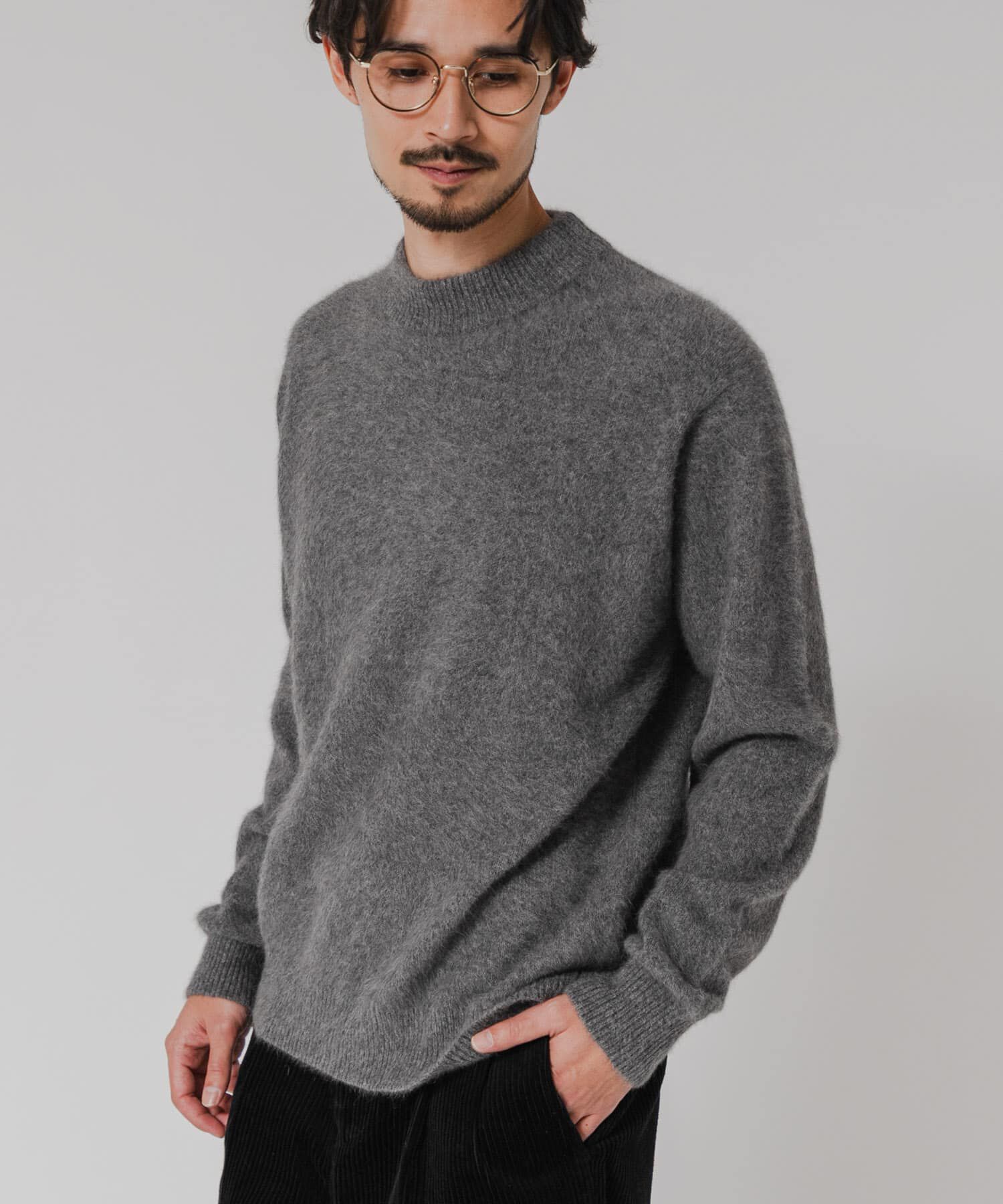 URBAN RESEARCH「FOX CASHMERE CREW-NECK KNIT」|ニット・セーター|グレー