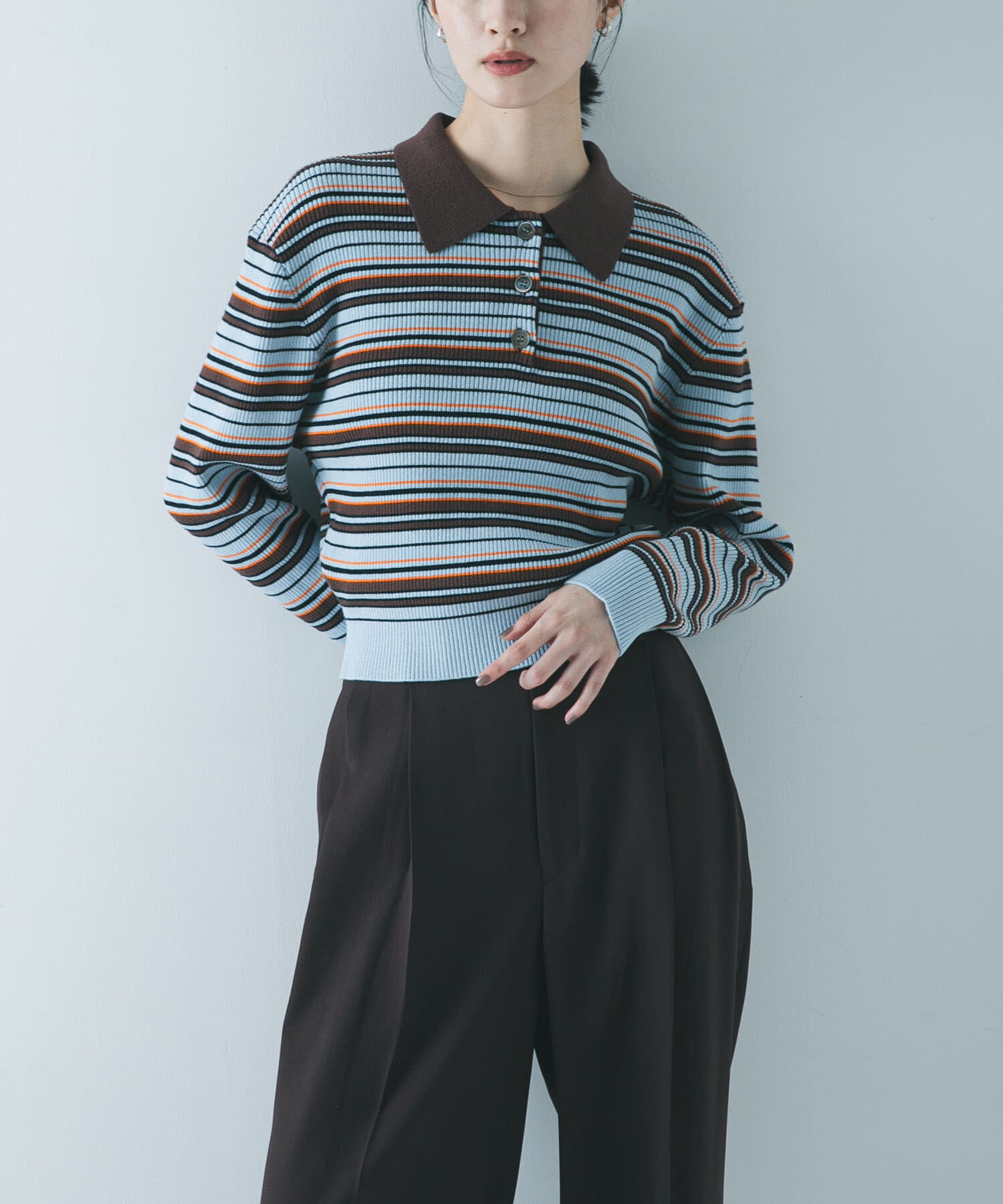 URBAN RESEARCH「コットンシルクポロ衿ニット」|ニット・セーター|