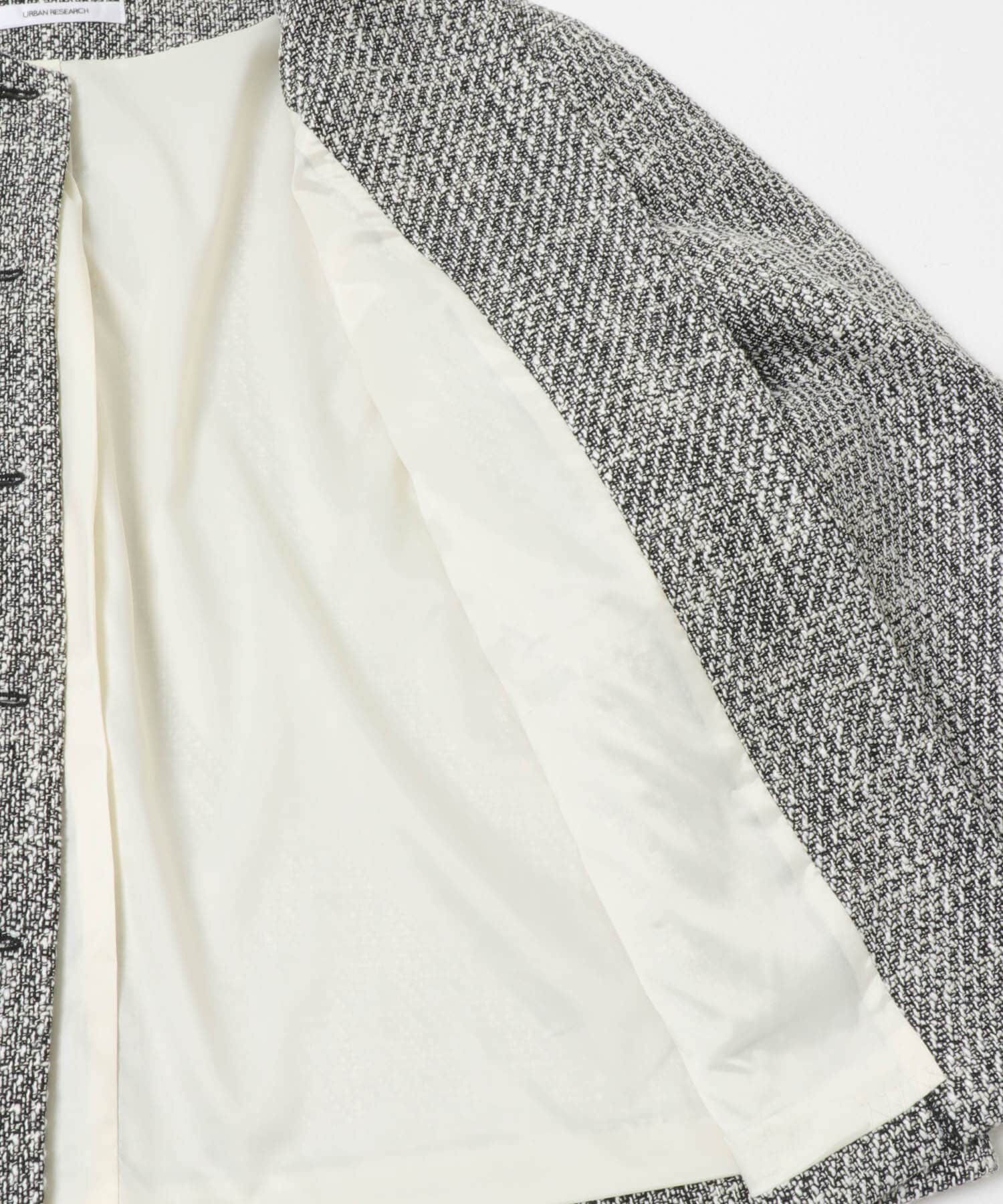 URBAN RESEARCH「ノーカラーツイードジャケット」|ノーカラージャケット|
