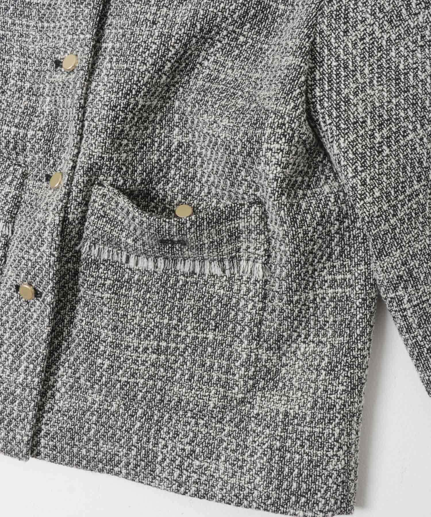 URBAN RESEARCH「ノーカラーツイードジャケット」|ノーカラージャケット|