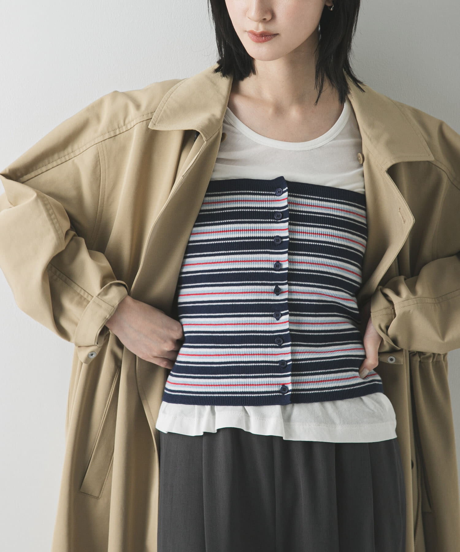 URBAN RESEARCH「マルチボーダーニットビスチェ」|ニット・セーター|ブルー系その他