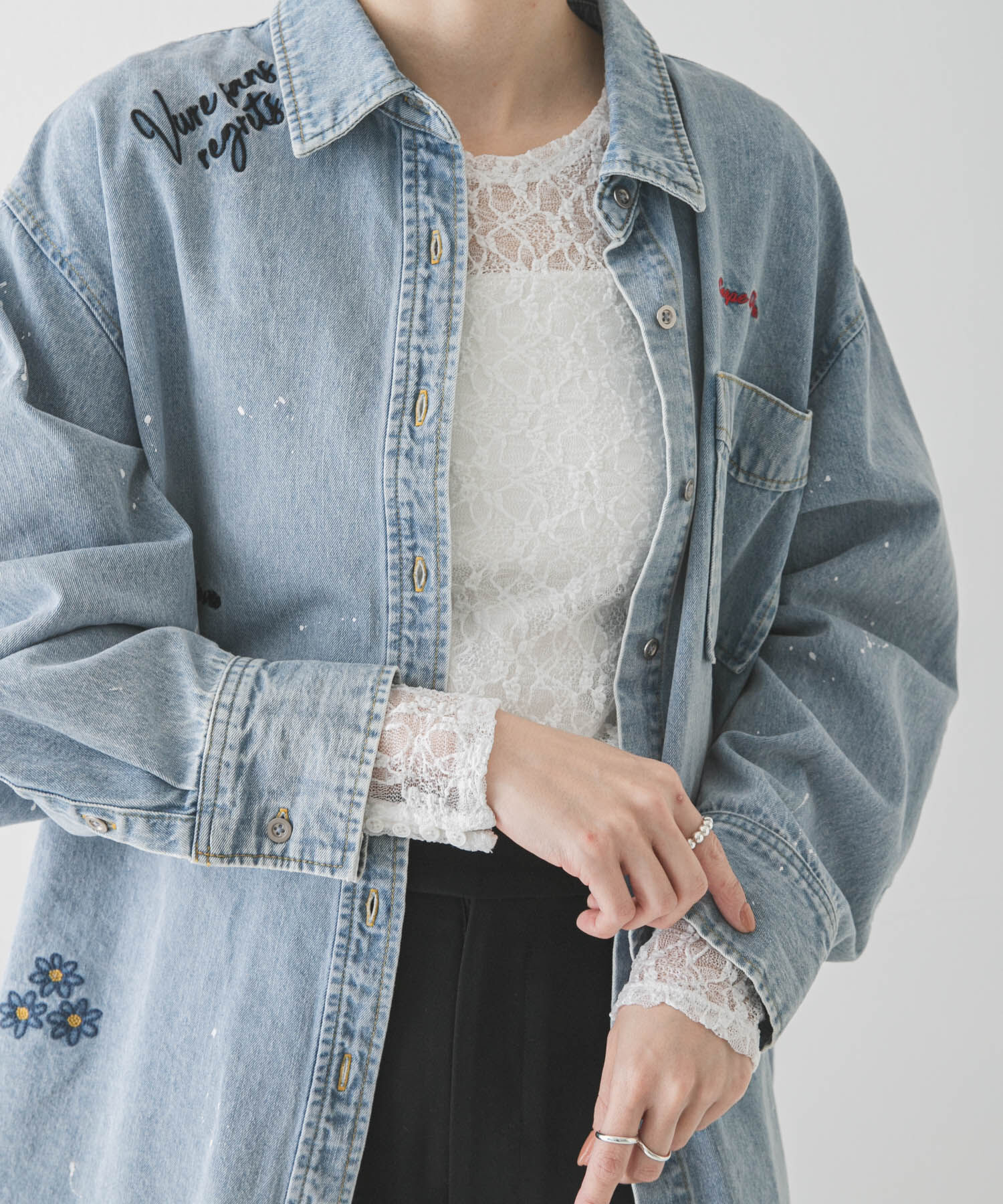 URBAN RESEARCH「ストレッチレーストップス」|Tシャツ・カットソー|オフホワイト