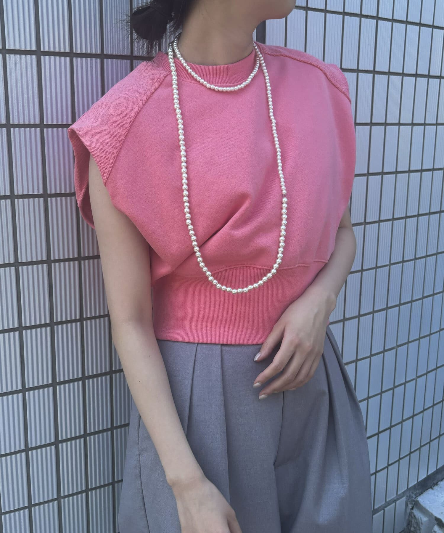  「ショルダータックスウェット」|スウェット・ジャージ|ピンク