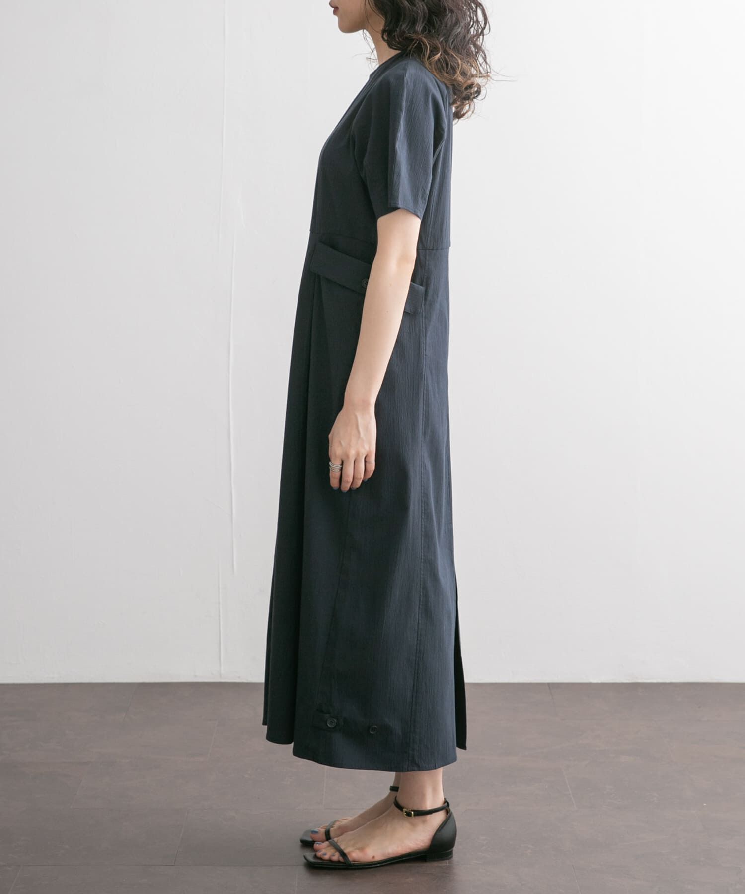  「サイドポケットコクーンワンピース」|ワンピース|