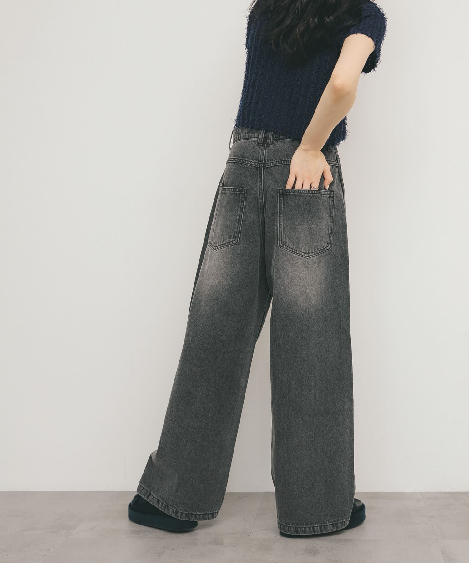  「『2サイズ展開』ドローストリングデニム」|デニム|