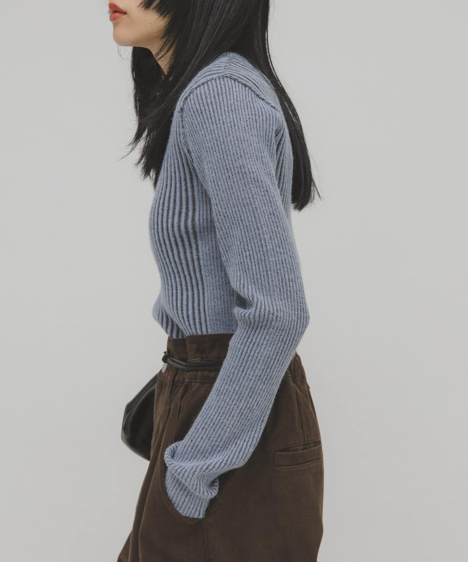  「illi　ランダムRIBクルーネックニット」|ニット・セーター|