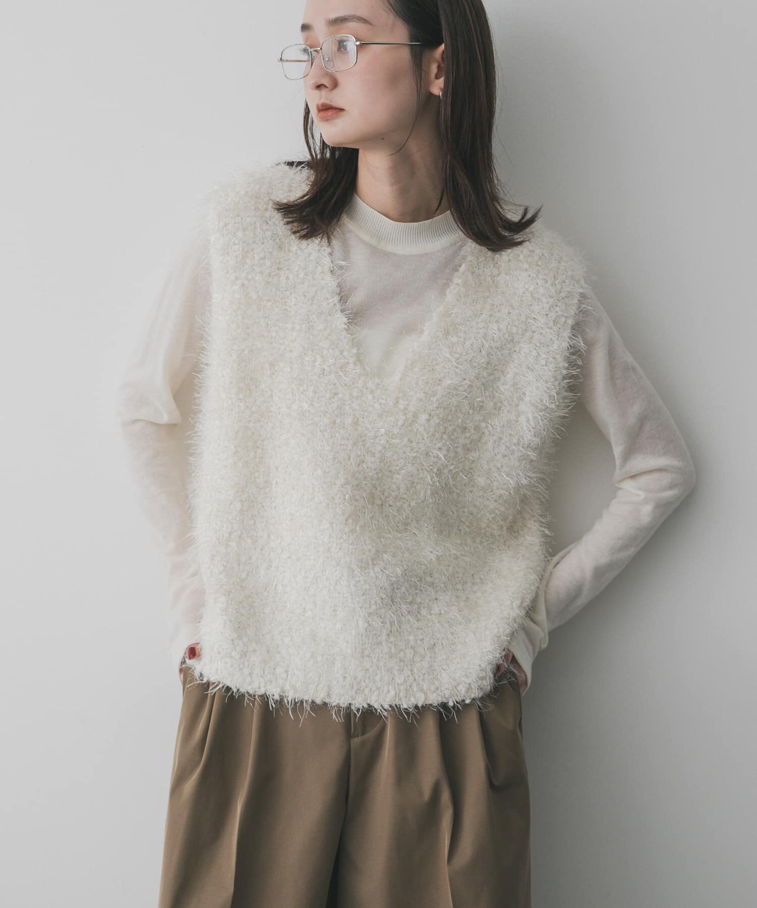 SENSE OF PLACE by URBAN RESEARCH「モールフェザーニットベスト」|ベスト・ジレ|