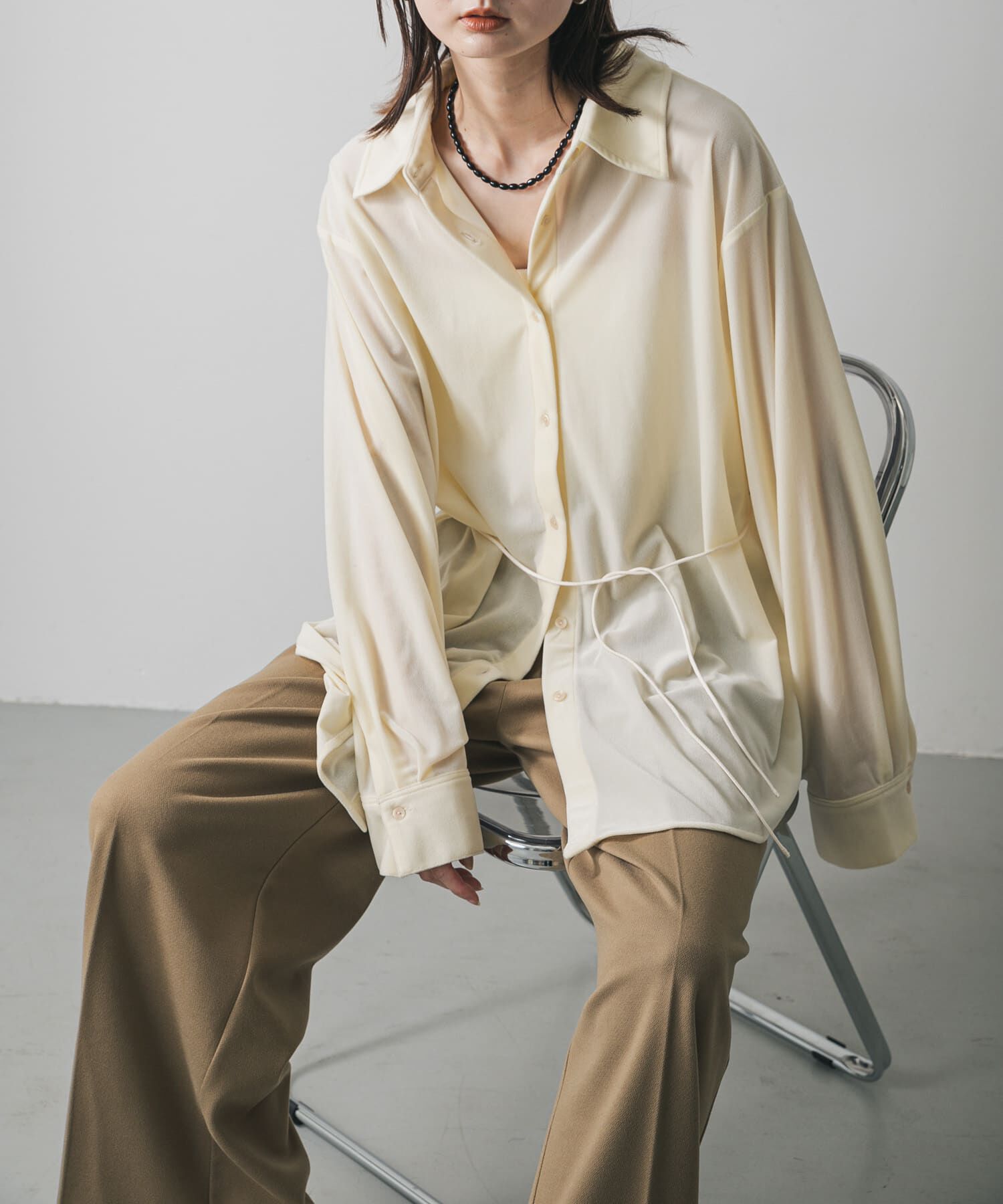 SENSE OF PLACE by URBAN RESEARCH「『BLACK, TALLサイズ/WEB限定』ジャージーストレートスラックス」|その他|