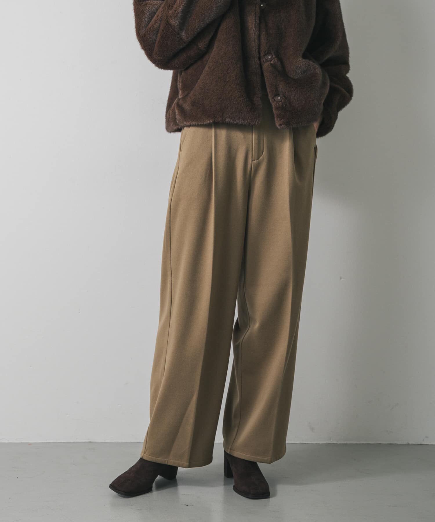 SENSE OF PLACE by URBAN RESEARCH「『BLACK, TALLサイズ/WEB限定』ジャージーストレートスラックス」|その他|