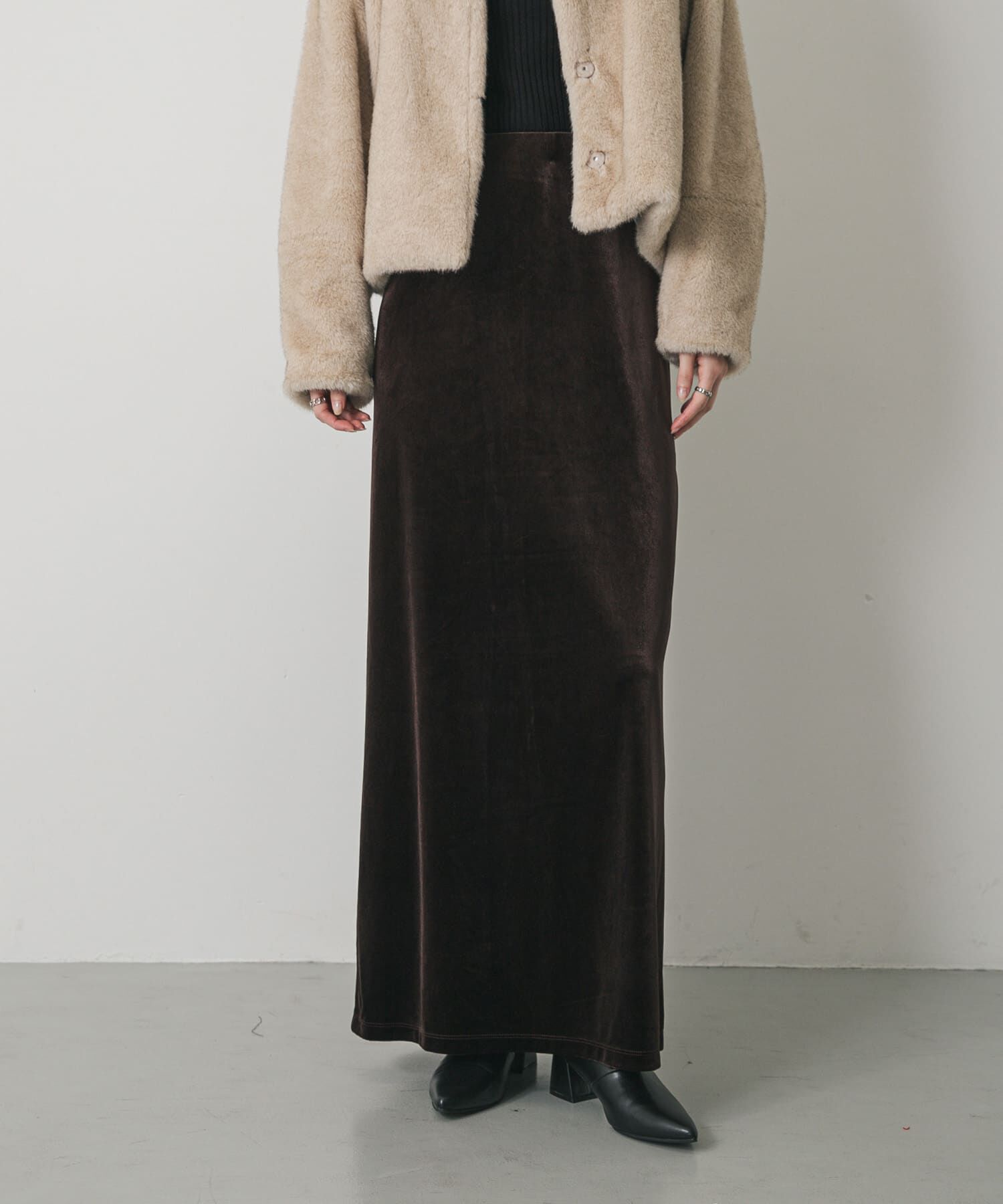 SENSE OF PLACE by URBAN RESEARCH「『TALLサイズ/WEB限定』ベロアナロースカート」|スカート|
