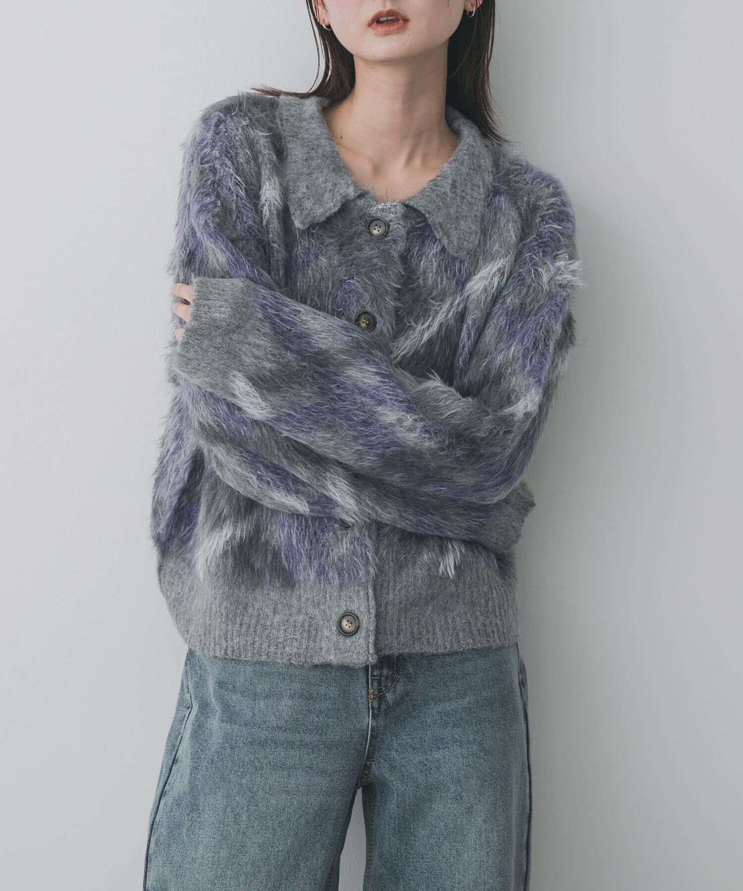 SENSE OF PLACE by URBAN RESEARCH「『洗濯可』エリツキチェックカーディガン」|カーディガン|グレー系その他