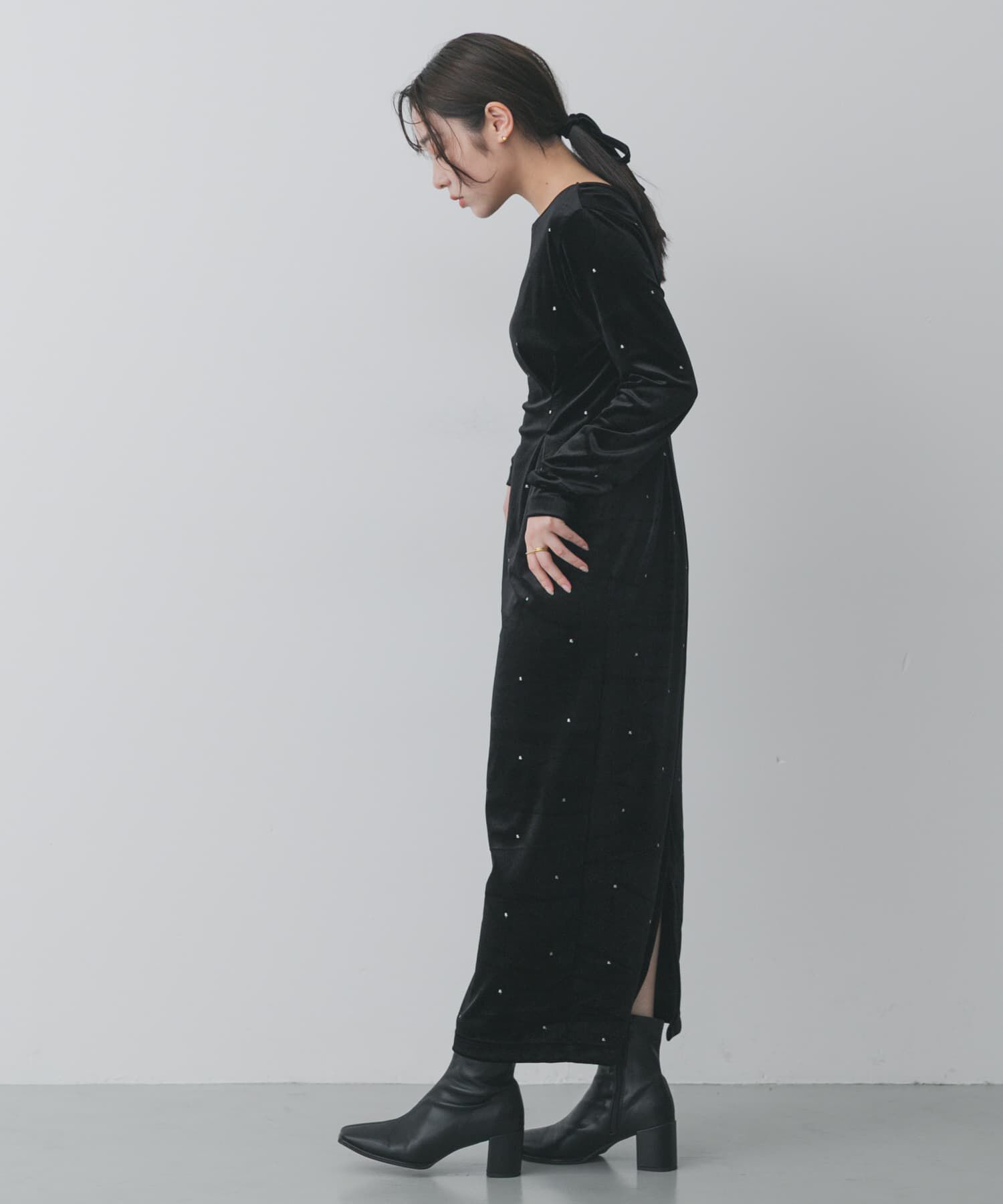 SENSE OF PLACE by URBAN RESEARCH「ドットシシュウベロアワンピース」|ワンピース|