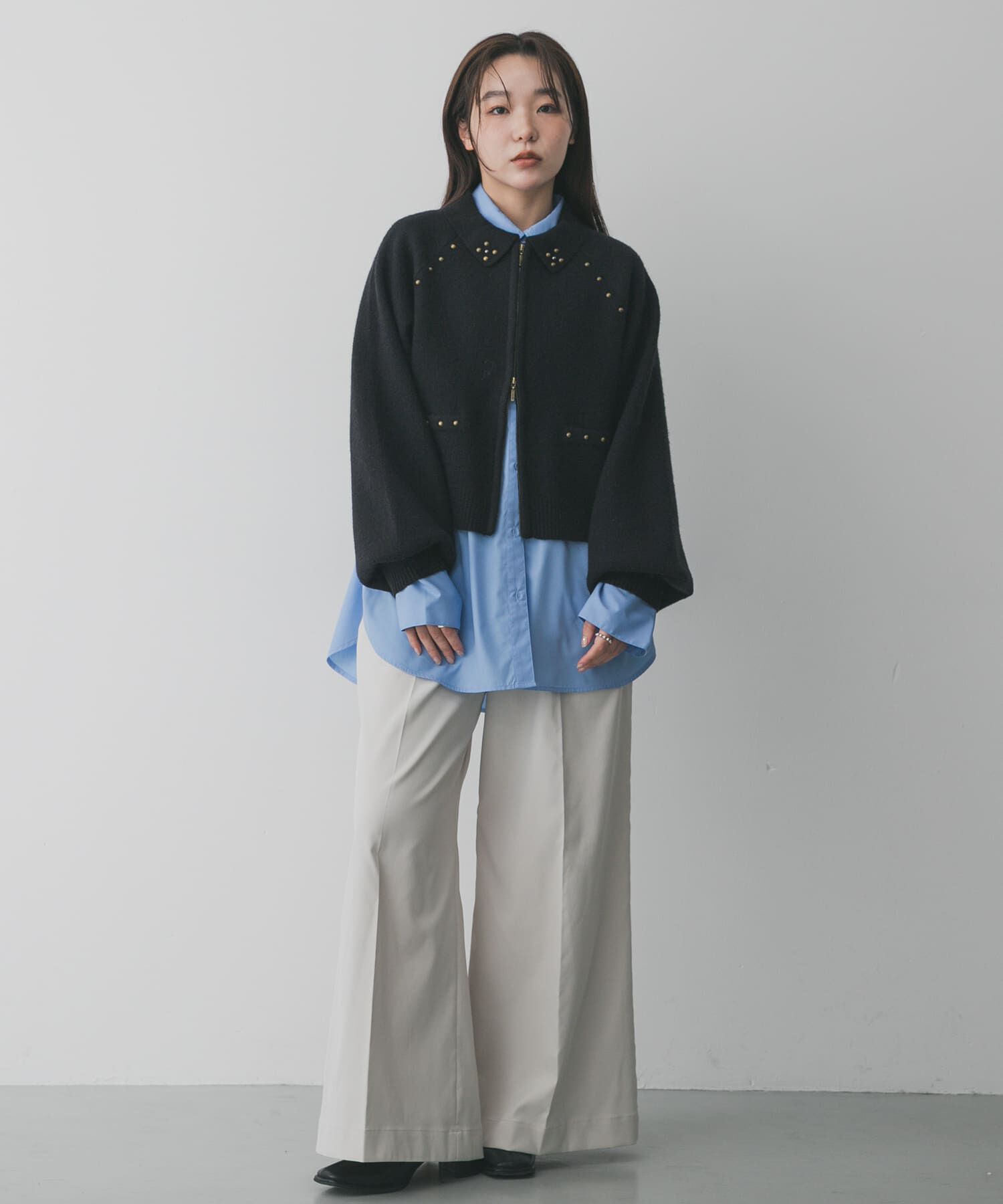 SENSE OF PLACE by URBAN RESEARCH「『洗濯可』スタッズデザインカーディガン」|カーディガン|