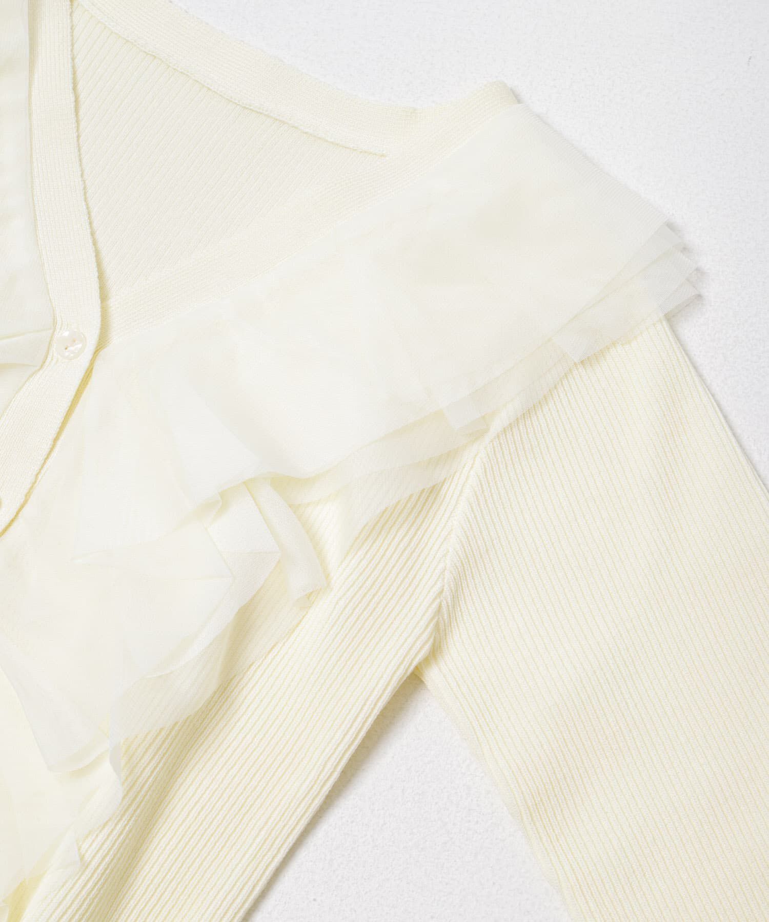 SENSE OF PLACE by URBAN RESEARCH「『洗濯可』チュールフリルニットカーディガン」|カーディガン|