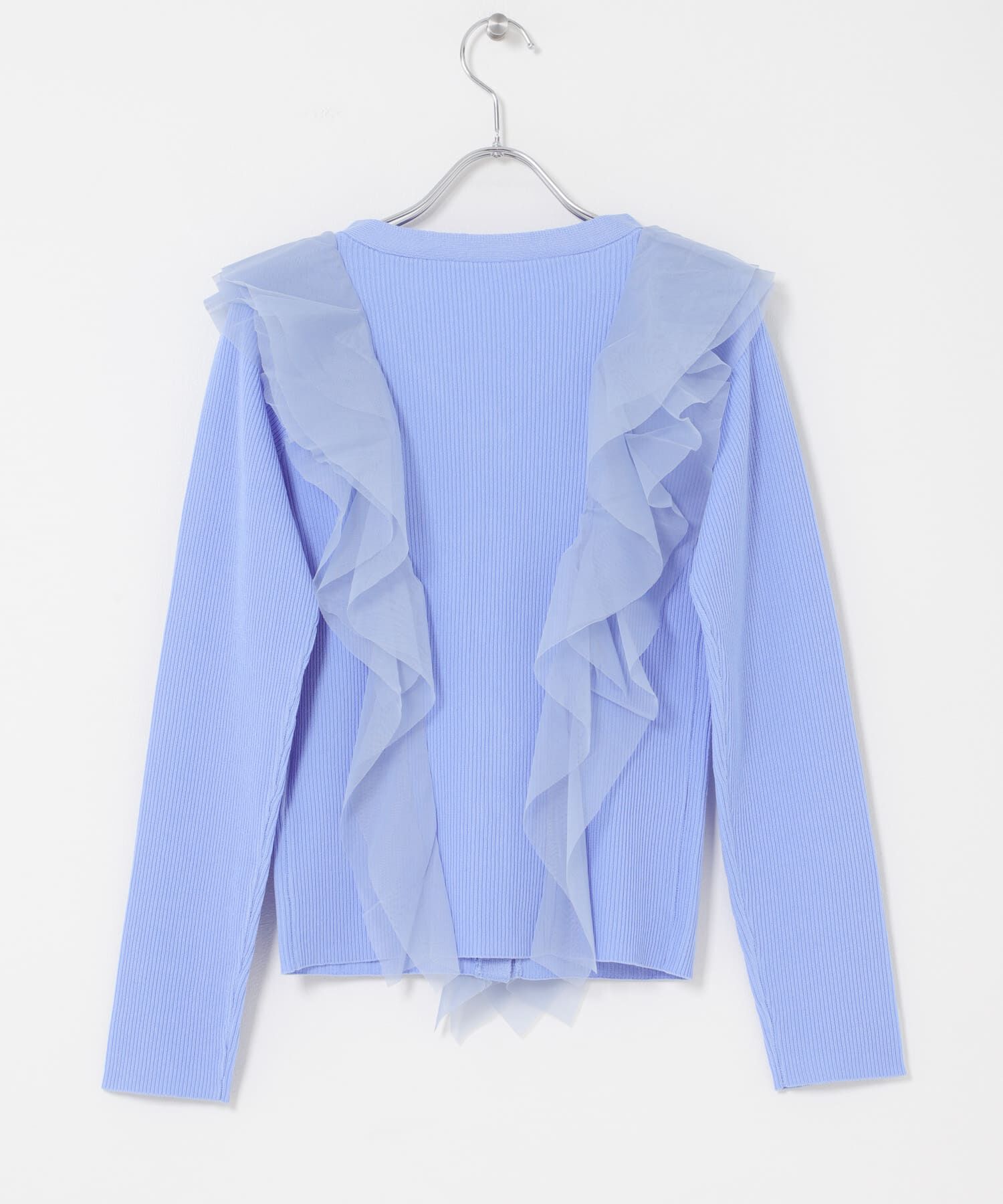 SENSE OF PLACE by URBAN RESEARCH「『洗濯可』チュールフリルニットカーディガン」|カーディガン|