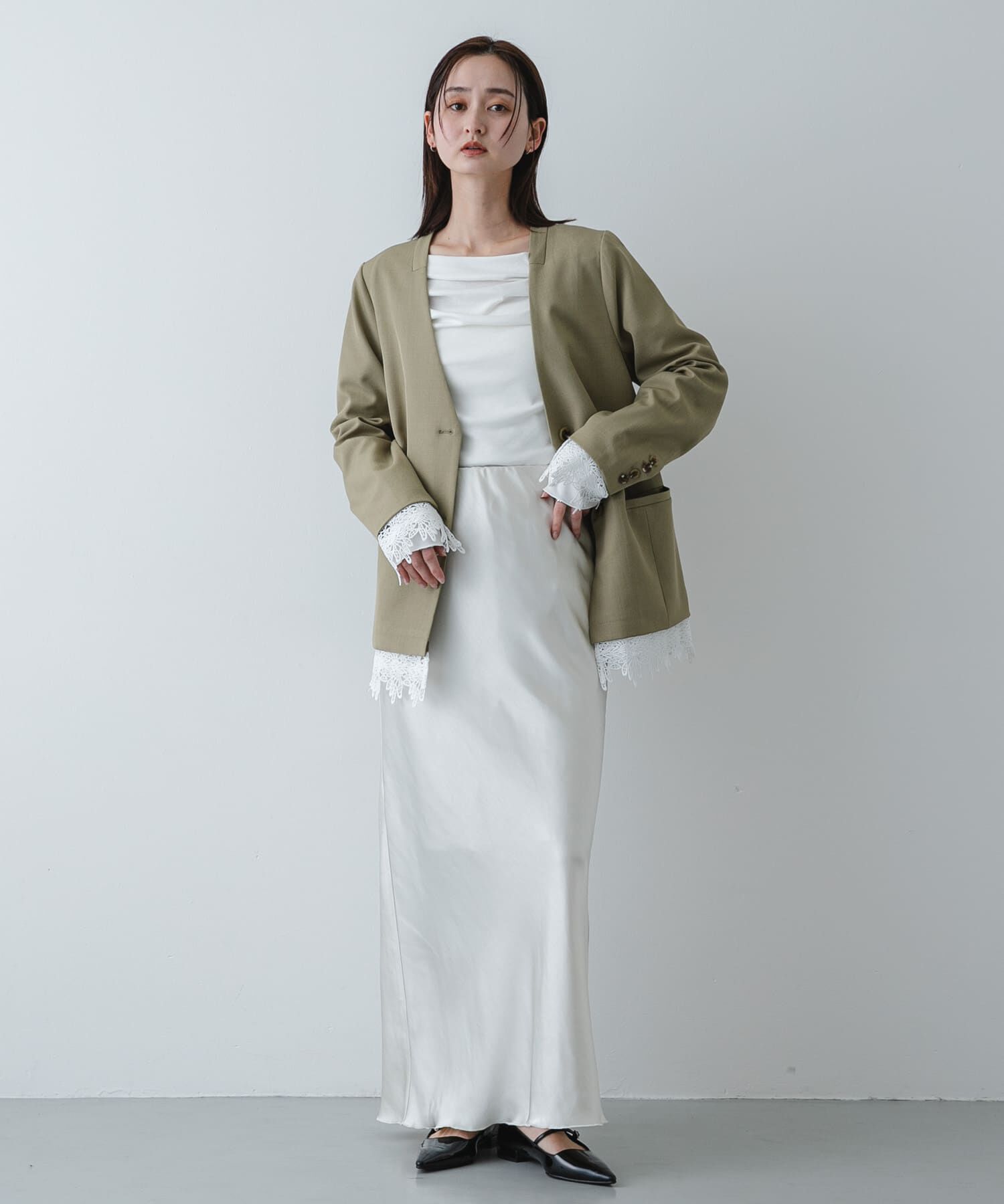 SENSE OF PLACE by URBAN RESEARCH「サテンアイラインスカート」|スカート|