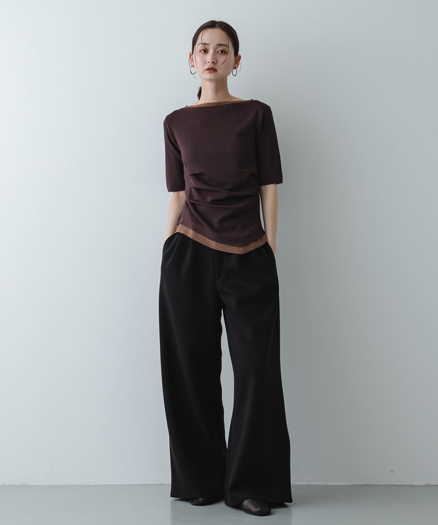 SENSE OF PLACE by URBAN RESEARCH「『洗濯可』レイヤードアシメセーター」|ニット・セーター|