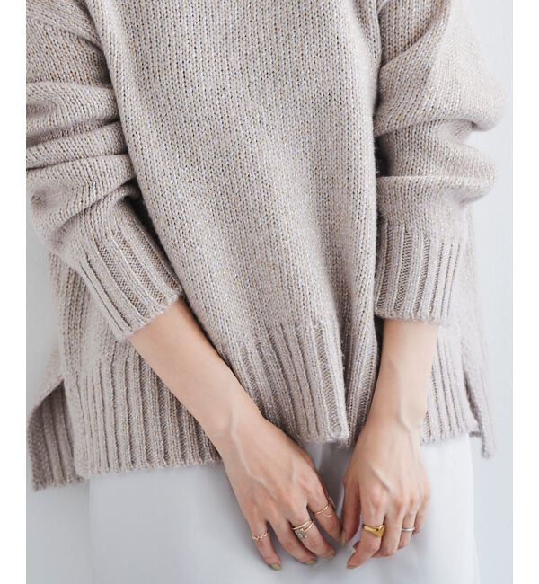  「ラメワイドシルエットクルーネックニット」|ニット・セーター|