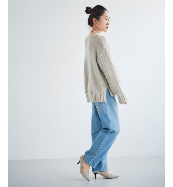  「ラメワイドシルエットクルーネックニット」|ニット・セーター|