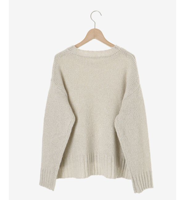  「ラメワイドシルエットクルーネックニット」|ニット・セーター|