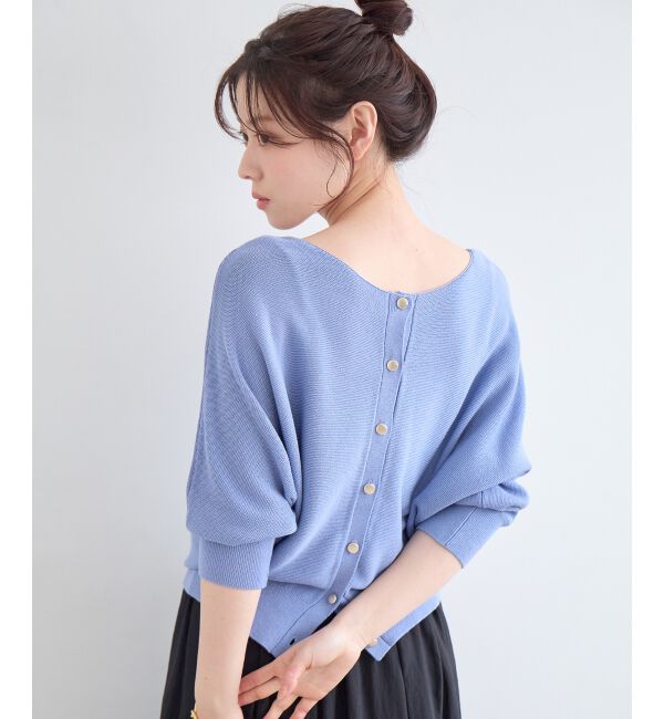  「2wayドルマンニット」|ニット・セーター|サックス