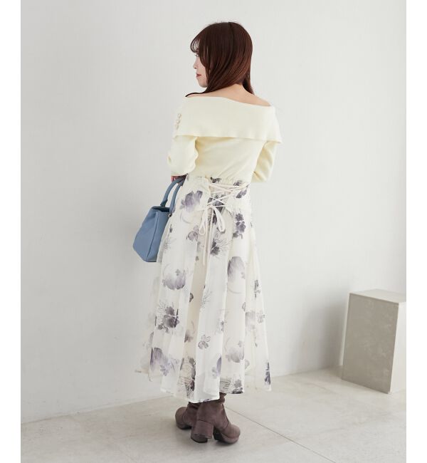 MAJESTICLEGON「フラワーオフショルドッキングワンピ」|ワンピース|