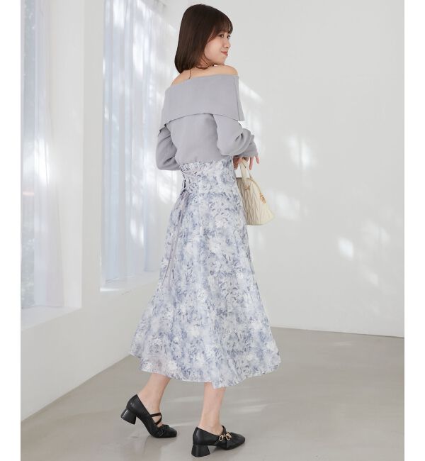 MAJESTICLEGON「フラワーオフショルドッキングワンピ」|ワンピース|