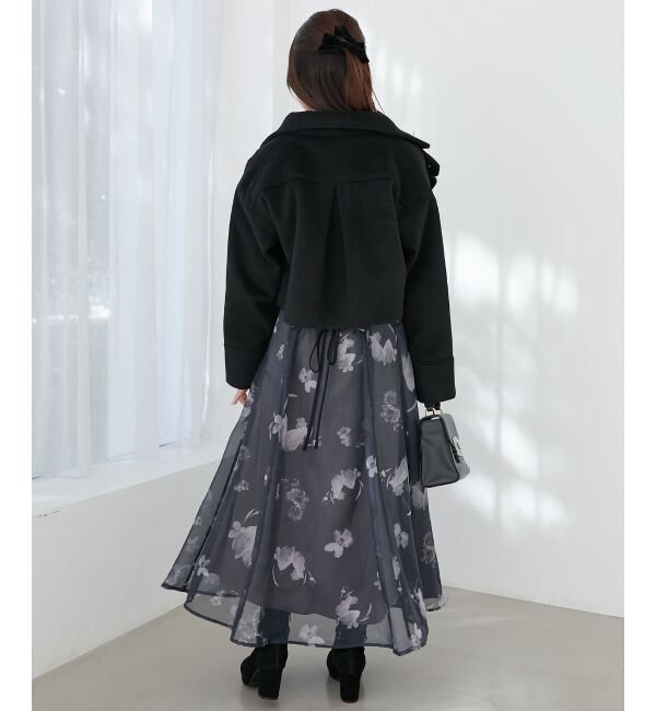 MAJESTICLEGON「フラワーオフショルドッキングワンピ」|ワンピース|