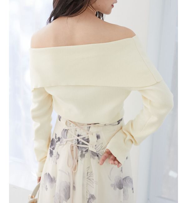 MAJESTICLEGON「フラワーオフショルドッキングワンピ」|ワンピース|