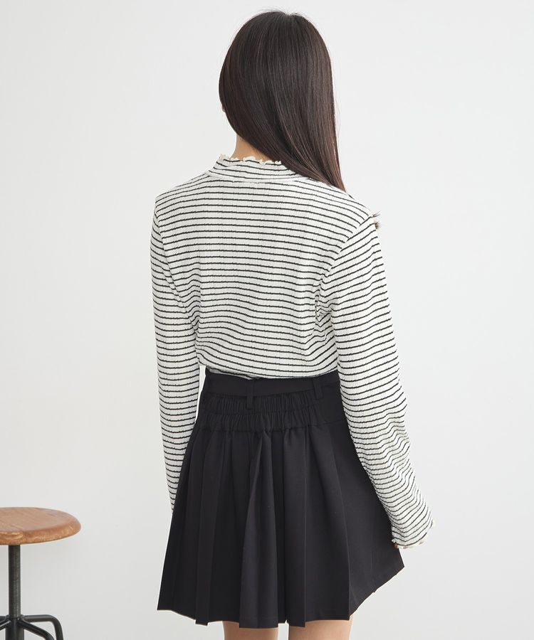 earth music&ecology「ランダムチェーンリブハイネックプルオーバー」|Tシャツ・カットソー|