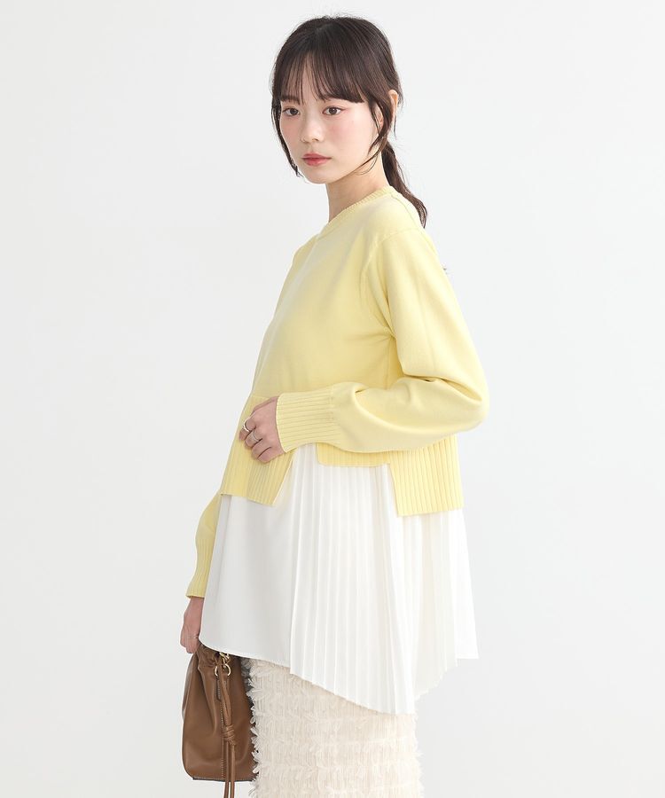 earth music&ecology「アシンメトリープリーツドッキングプルオーバー」|チュニック|