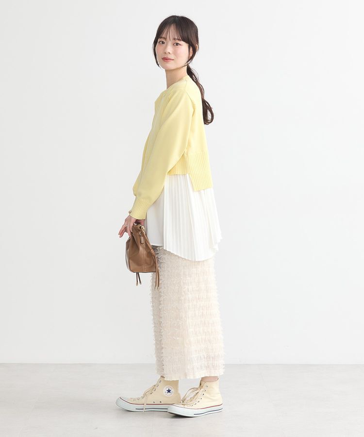 earth music&ecology「アシンメトリープリーツドッキングプルオーバー」|チュニック|