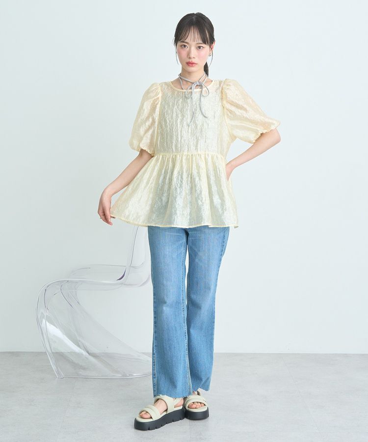 earth music&ecology「シアージャガードペプラムチュニック」|チュニック|