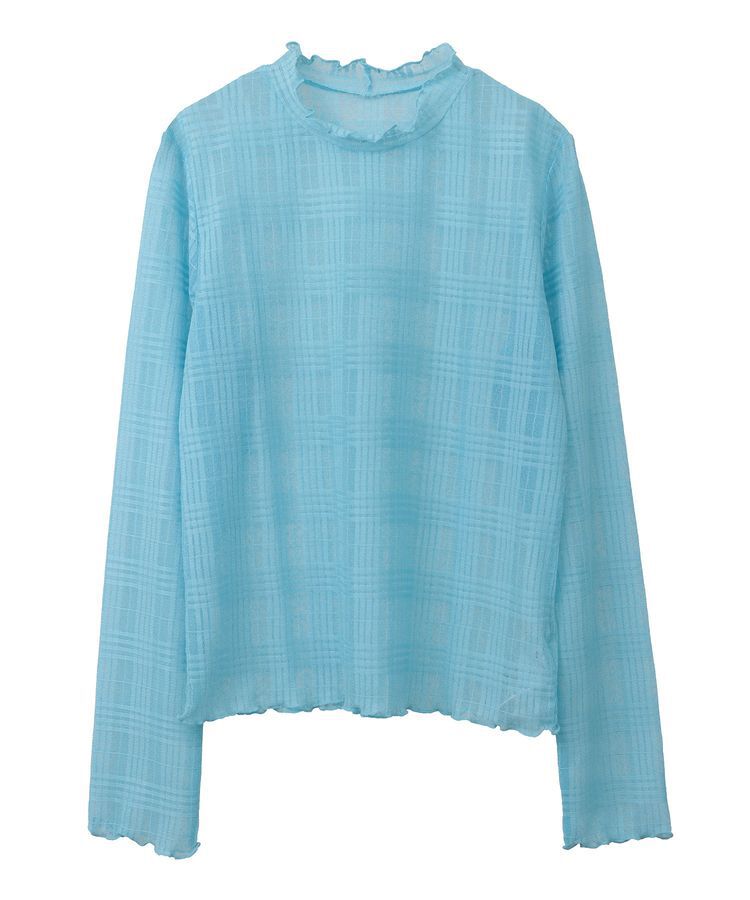 earth music&ecology「シアーチェックプルオーバー」|Tシャツ・カットソー|Light Blue