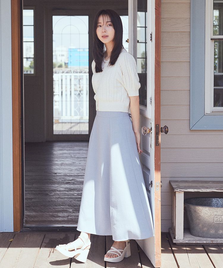 earth music&ecology「バックレースアップスカート」|フレア|