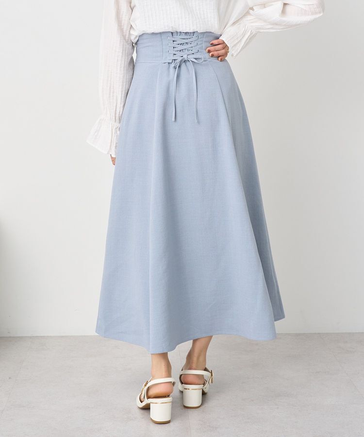 earth music&ecology「バックレースアップスカート」|フレア|