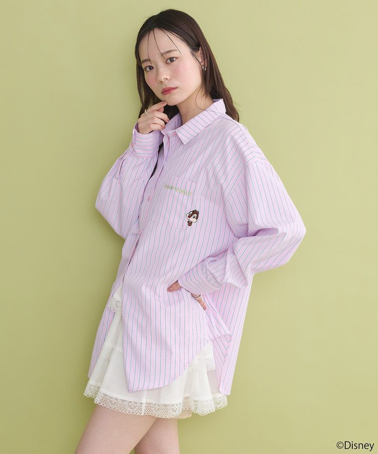 earth music&ecology「チップ&デール/ストライプシャツ」|シャツ・ブラウス|