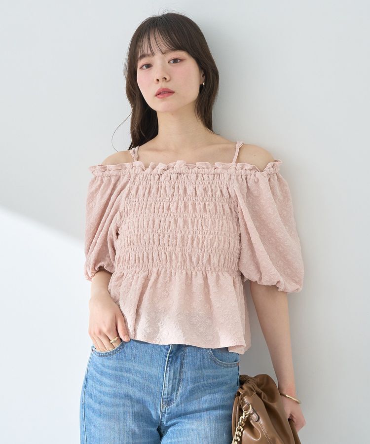 earth music&ecology「2wayオフショルジャガードブラウス」|シャツ・ブラウス|