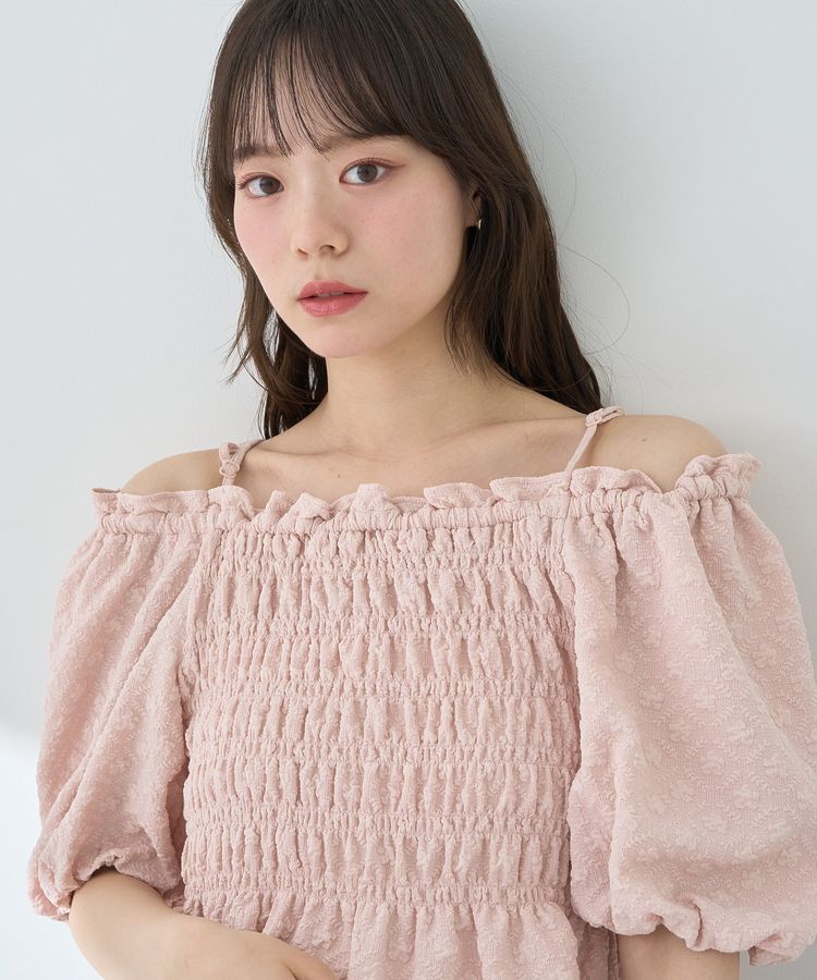 earth music&ecology「2wayオフショルジャガードブラウス」|シャツ・ブラウス|