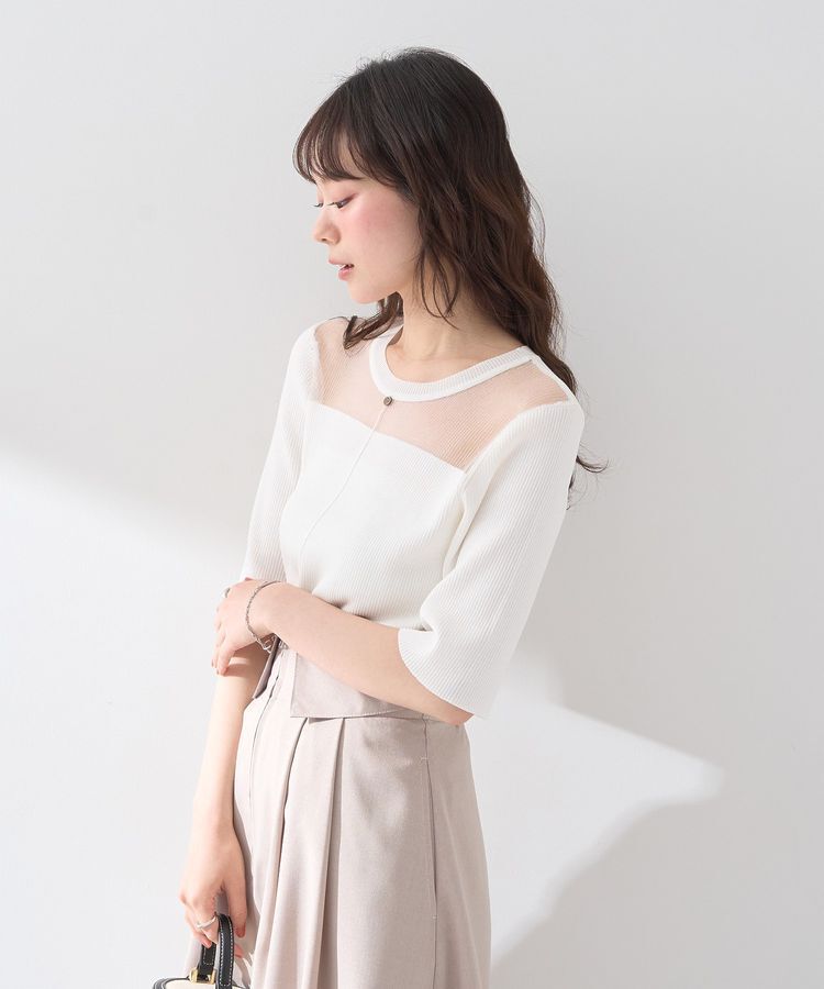 earth music&ecology「シアーヨークニットプルオーバー」|ニット・セーター|