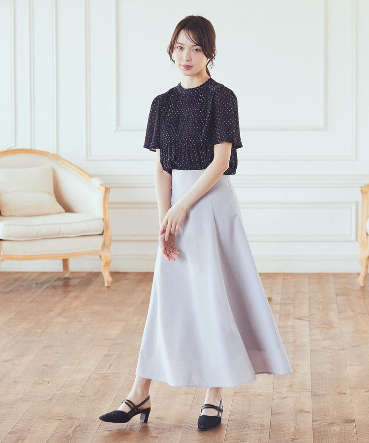 earth music&ecology「マジョリカプリーツ半袖ブラウス」|シャツ・ブラウス|