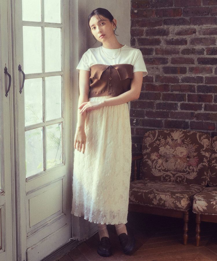 earth music&ecology「SET2点コンパクトTEE＋マルチwayニットビスチェ」|Tシャツ・カットソー|