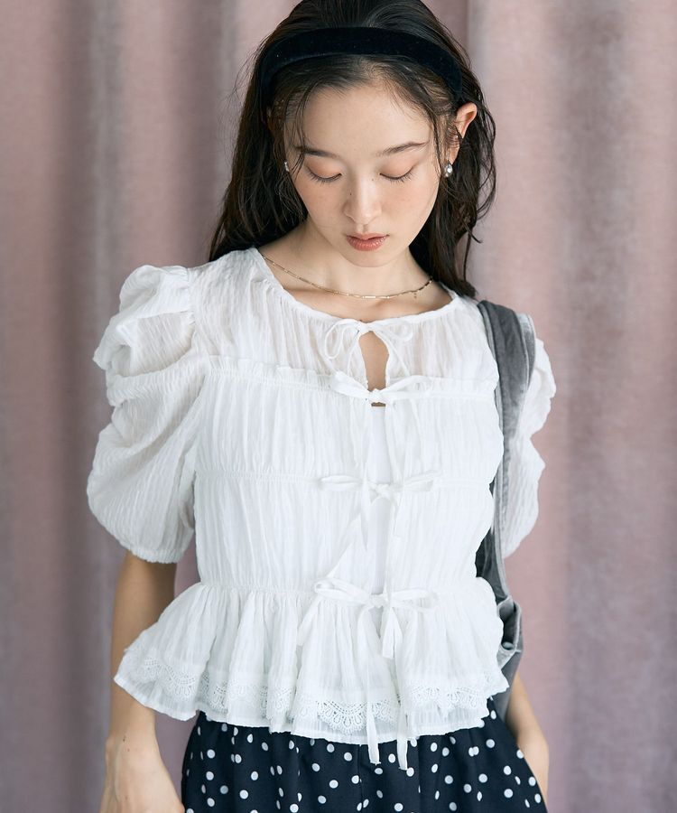 earth music&ecology「レースティアードシャーリングブラウス」|シャツ・ブラウス|