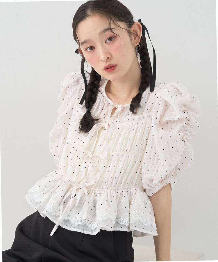 earth music&ecology「レースティアードシャーリングブラウス」|シャツ・ブラウス|Dot