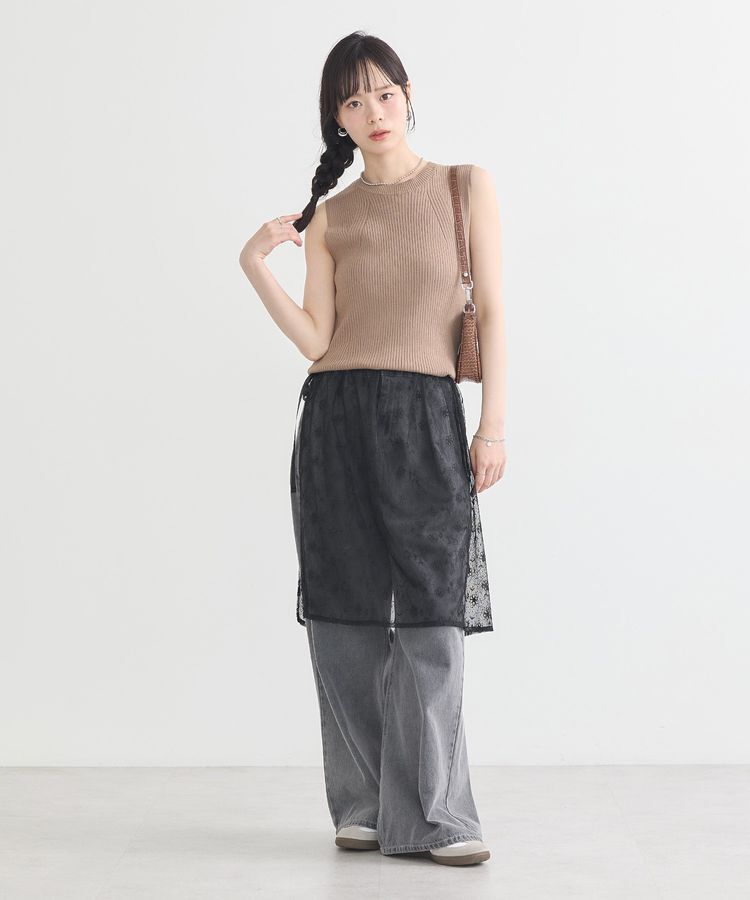 earth music&ecology「ランダムリブノースリーブニット」|ニット・セーター|