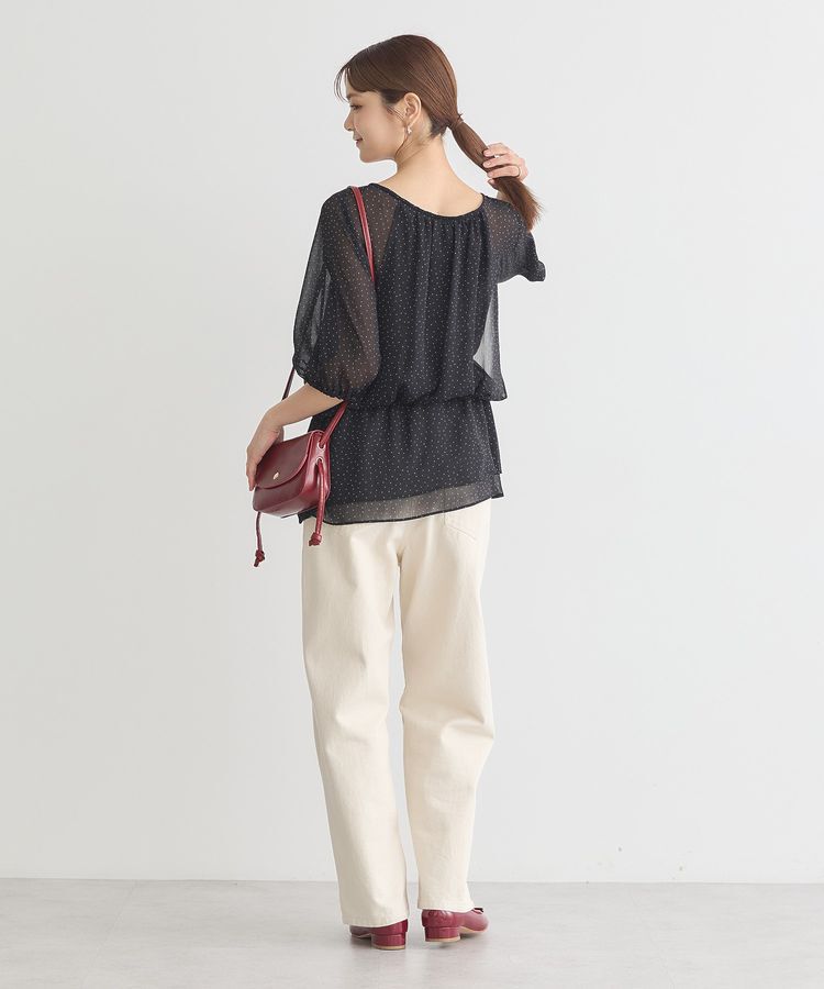 earth music&ecology「レイヤードライクドット柄ブラウス」|シャツ・ブラウス|