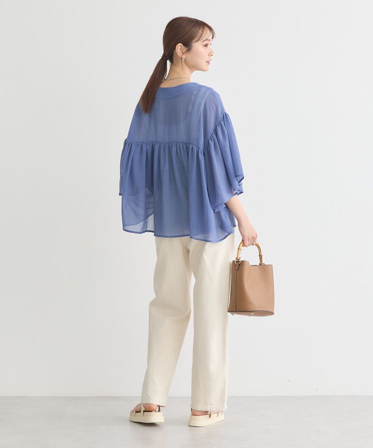 earth music&ecology「Vネックギャザーブラウス」|シャツ・ブラウス|