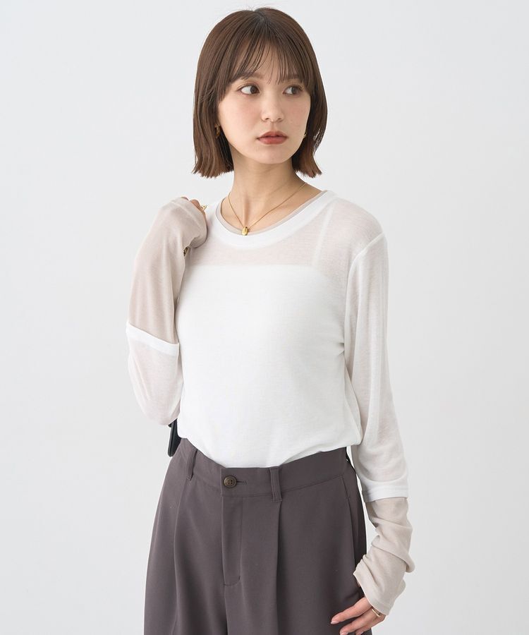 earth music&ecology「レイヤードシアープルオーバー」|Tシャツ・カットソー|